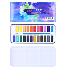 Juego de paletas para mezclar acuarelas con colores vibrantes. Pinturas de acuarela premium no tóxicas en caja resistente a la corrosión. Ideal