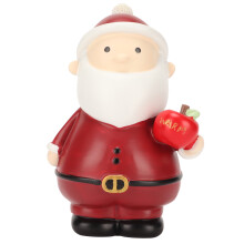 Het perfecte schattige cadeau voor de feestdagen: een leuke spaarpot in de vorm van een kerstman van hars met een cartoonachtig ontwerp, een