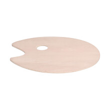 Professional Artist Palette Wooden, Sturdy and Durable Multi Purpose Paint Tray for Acrylic Watercolor Oil Paint, Easy to Hold Oval Design with Thumb
