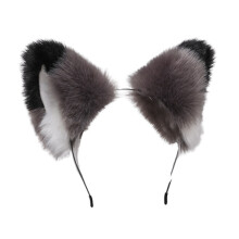 Pluche haarband met dierenoren en verstelbare band, zacht haar voor Halloweenfeestjes en een speelse look, schattige haarband met kattenoortjes als