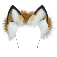 Tiara com orelhas de animais para um visual divertido, acessório perfeito para fantasias de Halloween e festas de cosplay. Feita à mão com pele