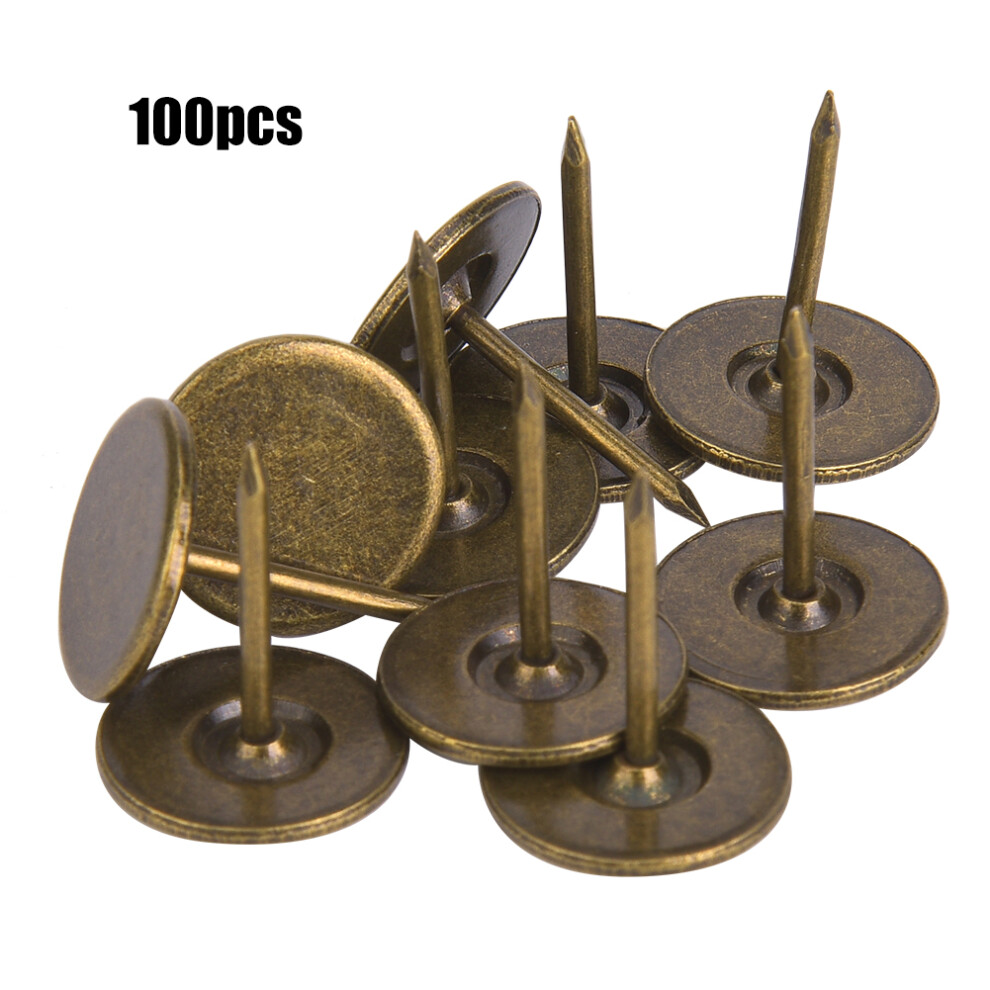 Upholstery Nails Decorative Tacks Flat Head Furniture Nail Bronze Tone Corrosion-Resistant Rust-Proof Easy To Use Retro Design Multi-Purpose For Sofa 9115830502561
