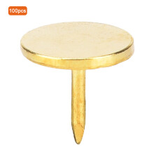 Decoratieve sluitingen in retrostijl, messingkleurig, duurzaam ijzer, herbruikbaar, ronde kop, stevige grip, brede koppen voorkomen dat ze door