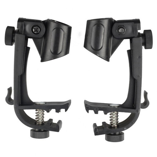 Adjustable Height Drum Microphone Clips Rim Snare Mount Clamp Shock Effect Compact Construction Durable Material Sturdy Structure Anti Shake Easy