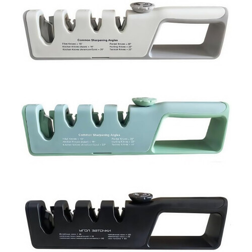 Kitchen Sharpener With Ergonomic Handle And 4Slot System For Knives, Adjustable Angle, Red 1