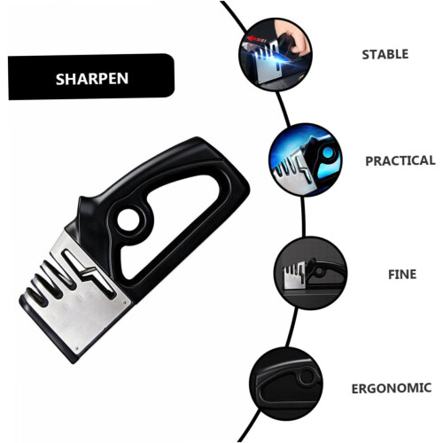 Manual Kitchen Knife Sharpener, ThreeStage Knife Sharpening Tool with Ergonomic AntiSlip Handle 2
