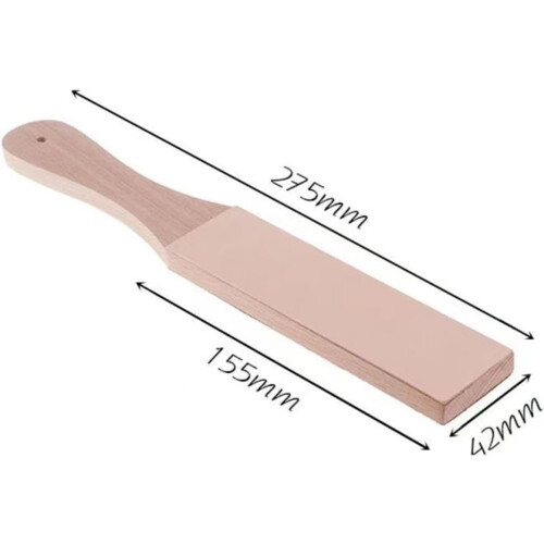 Leather Strop DoubleSided Stropping Block With Ergonomic Handle For Sharpening Kitchen And Woodworking Chisels 2