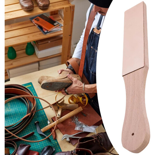 Leather Sharpening Strop Paddle Strop Block DoubleSided Ergonomic Handle Sharpener For Chefs Woodworking Chisels 1
