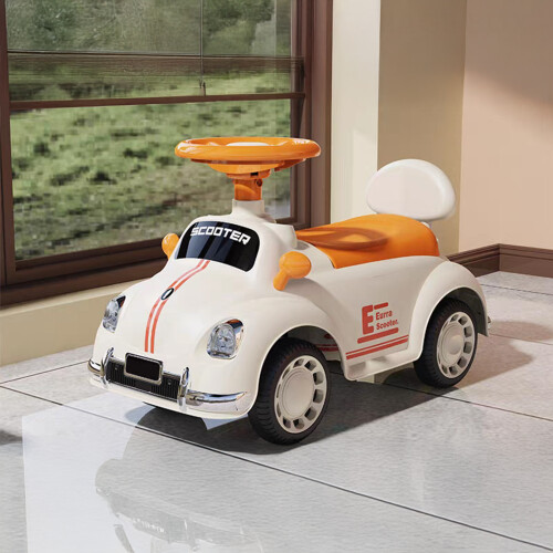 Living And Home Foot-Powered Ride-On Car, Warm Beige+Orange 1