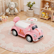 Foot-Powered Ride-On Car, Pink+White