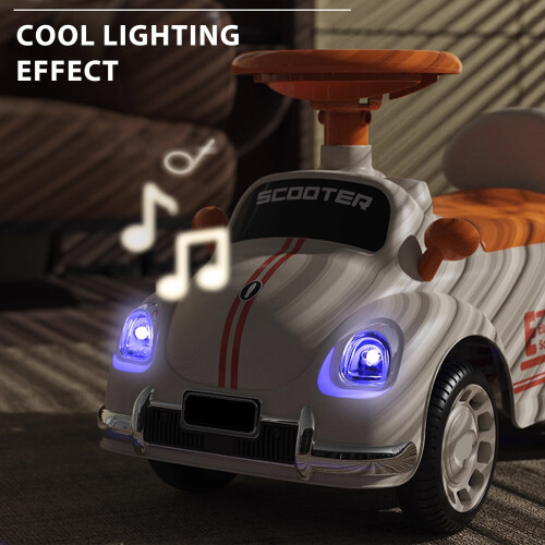 Living And Home Foot-Powered Ride-On Car, Warm Beige+Orange 2