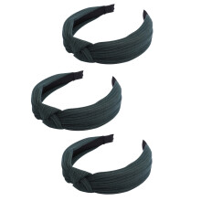 Boheemse stijl geknoopte brede hoofdband, zachte, elastische vintage kruisvormige haaraccessoires voor vrouwen (set van 3)