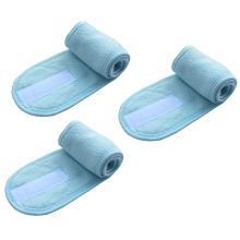 Faixas de cabelo para maquiagem, em tecido atoalhado, ajustáveis, absorventes, para uso em salão de beleza, conjunto com 3 unidades.