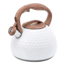 Stovetop Whistling Tea Kettle Stainless Steel with HeatResistant Wood Grip for Gas and Induction