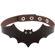 Schlüsselbein-Choker-Halskette im Punk-Stil, weiche Punk-Halskette aus PU-Leder, besonderes Halloween-Design mit Herzanhänger, modisches Statement