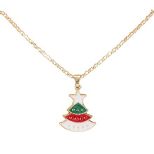 Kersthangerketting met wenskaart, nikkelvrije kerstsieraden voor vrouwen, hypoallergene, verstelbare kerstketting, comfortabel om te dragen.