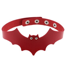 Colier gotic cu aripi de liliac, reglabil și confortabil, cu formă de inimă, cu aplicații largi pentru femei, choker punk din piele PU moale cu