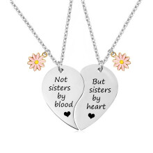 Collana per migliori amiche per 2, regalo di amicizia BFF con ciondolo abbinato a forma di cuore, design a forcella che consente la separazione,