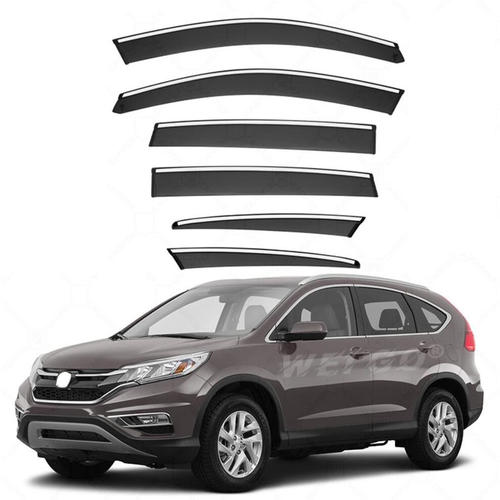 Window Visors Rain Guards Set Waterproof Wind Protection 6Pc For Honda Crv 20122016 9199774185158