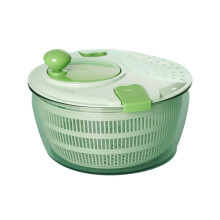 Large Capacity Salad Spinner Vegetable Dryer for Lettuce and Greens, 24.5x16.5cm Green