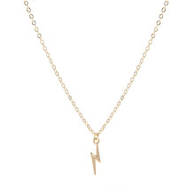 Minimalistische bliksemhanger, verstelbare ketting, hypoallergeen verguld legeringssieraad voor dames en heren, laagjesketting met sterling zilveren