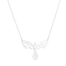 Colar com Pingente de Fênix Origami em Aço Inoxidável, Hipoalergênico, Joia Símbolo de Renascimento, Presente Ideal para Mulheres com Elegante