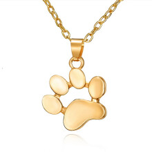 Colar com Pingente Memorial para Animais de Estimação com Design de Patinha Gravada, Tamanho Ajustável, Pingente Memorial para Animais de