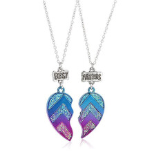 BFF Friendship Necklaces, Rainbow BFF Friendship Necklaces Jewelry, Heart BFF Friendship Necklaces, Half Heart Bff Necklace, Personalized Matching Pen