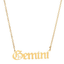 Horoscoopketting voor vrouwen, roestvrijstalen dierenriemhanger, astrologisch sieraad, hypoallergeen, verstelbaar ontwerp met vergulde afwerking.