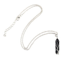 Colar com Pingente de Cristal de Cura com Árvore da Vida e Cristal de Pedra Natural para Cura Espiritual e Equilíbrio dos Chakras, Joia de Pedra
