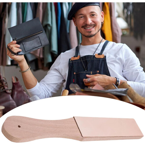 Leather Sharpening Strop with Ergonomic Handle, DoubleSided Paddle Strop for Knives and Chisels 1