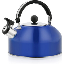 3L Stainless Steel Whistling Kettle for Gas Stove with Ergonomic AntiScald Handle Blue