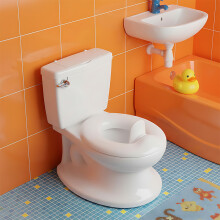 Toddler Potty with Realistic Flushing Sound, White