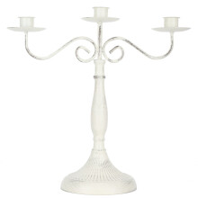 Candelabra Holder with Crystal Accents, Metal 3 Arm Pillar Candle Holders Set, Metal Candle Holder Elegant Design for Home Wedding Decor, Decorated Ce