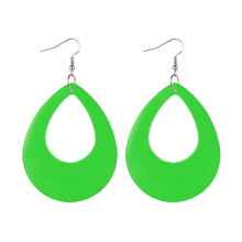 Hollow Round Drop Earrings for Women, Dangle Earrings Acrylic Earrings Lightweight Earrings, Retro Neons Earrings Vintage Oval Studs, Suitable for 80s