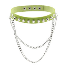 Punk-Choker für Damen, Gothic-Schmuck mit Herzmotiv und besetztem PU-Lederarmband, modischer Stil mit komfortabler und robuster Verarbeitung, ideal
