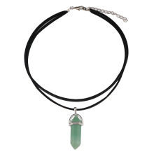 Collana con ciondolo pendente vario per donna, catena a doppio strato in tonalità argento, design girocollo in metallo ipoallergenico con ciondolo
