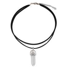 Collana con cristalli curativi per donna, collana gotica vintage con ciondolo in pietra naturale, design girocollo in metallo senza piombo,