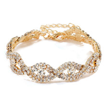 Perfekt för alla kvinnor, armband med strass, klokedja, elegant presentask, glittrande strasskristaller, tidlös accessoar med oändlig design för