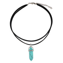 Heilkristall-Halskette für Damen, Gothic-Vintage-Halskette mit Natursteinanhänger, bleifreies Metall-Choker-Design, Geschenkverpackung