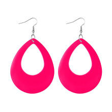 Gioielli alla moda per donna, orecchini pendenti, orecchini a goccia rotondi cavi in acrilico, orecchini leggeri, orecchini retrò neon, orecchini a