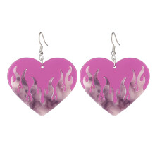 Orecchini geometrici divertenti per donna, orecchini geometrici divertenti trasparenti, gioielli alla moda, orecchini pendenti a forma di cuore