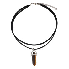 Kristallen hanger choker voor dames, eenvoudige modieuze ketting met helende stenen en energie, boho ketting met natuurlijke edelsteen hanger, echt