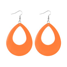 Eleganti orecchini pendenti da donna, orecchini bicolore con silhouette ovale retrò, orecchini geometrici in acrilico con colori vivaci e audaci,