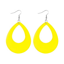 Eleganti orecchini pendenti da donna, orecchini bicolore con silhouette ovale retrò, orecchini geometrici in acrilico con colori vivaci e audaci,