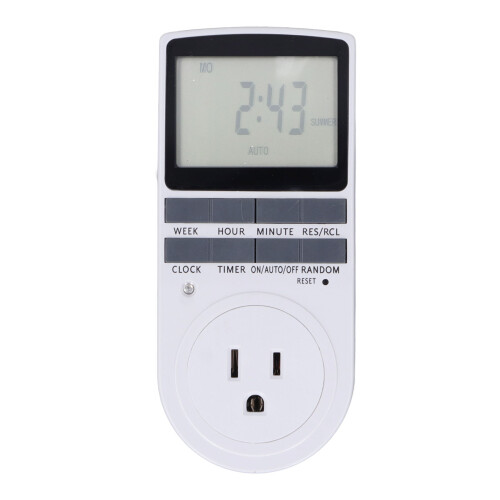 Day Weekly Programmable Smart Timer Switch Digital Countdown Plug-in Timer Outlet Flame Retardant Shell Durable Copper Piece Plug Closure