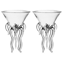 Creative Wine Glasses Transparent OctopusShaped Martini Glass Cocktail Cups Jellyfish Cup Juice Glass 2Piece Set For Kitchen Bar Party Wedding