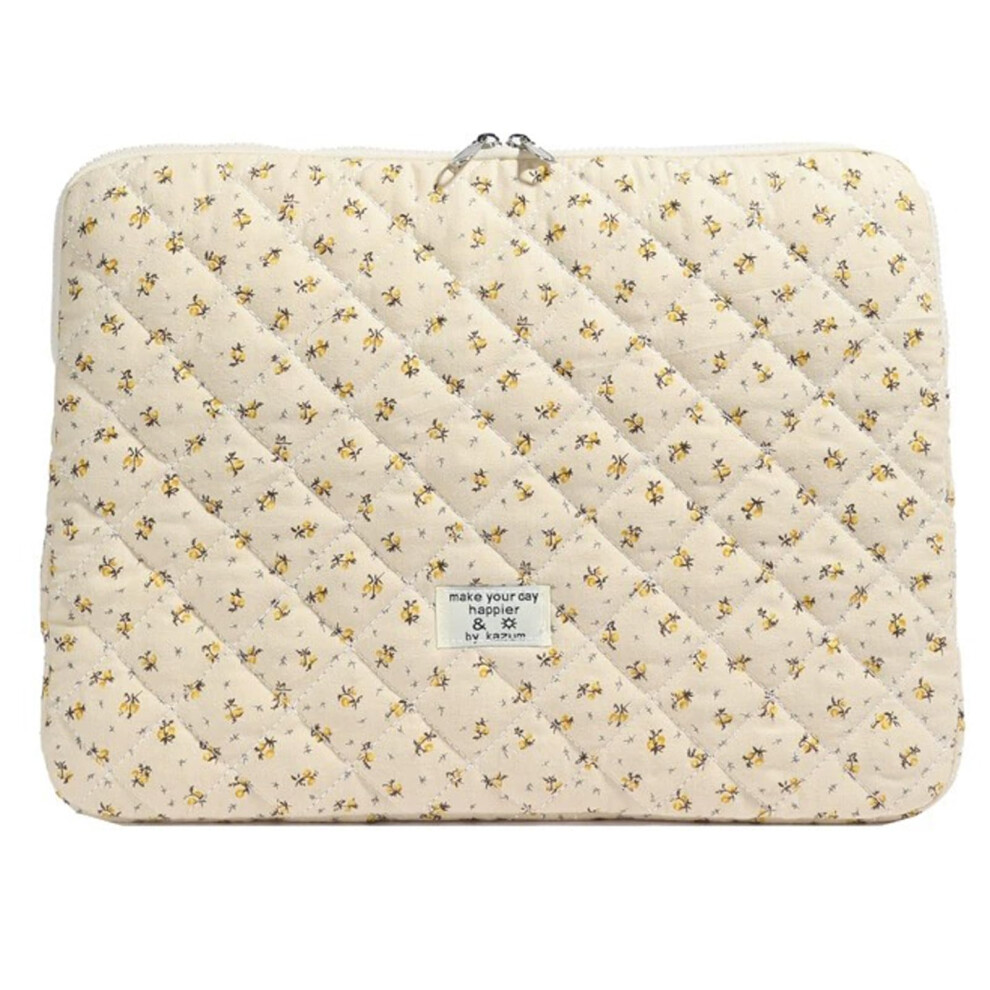 Quilted Laptop Sleeve, 15Inch, Soft Interior, Slim Case Fits 15Inch Laptops Yellow 9382693529824