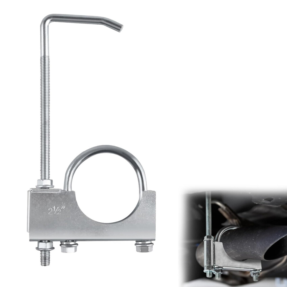 2.5 Inch Universal Exhaust Clamp And Heavy Duty Hanger For Car Truck Suv Zinc Plated Steel 9199774186391