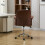 Living And Home Retro-style Office Chair with Armrests and Casters 4